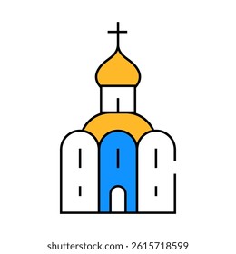 church building line icon vector. church building sign. isolated symbol illustration