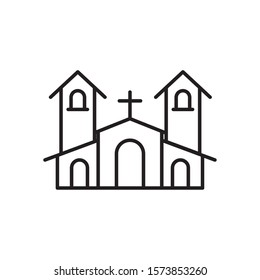church building line style icon vector illustration design