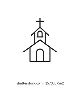 church building line style icon vector illustration design