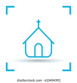 a church building line vector icon