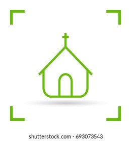 a church building line vector icon