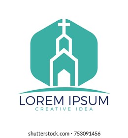 Minimal Church Logo Line Art Vector Stock Vector (Royalty Free) 1678373224