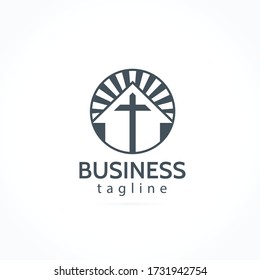 church building religious house logo