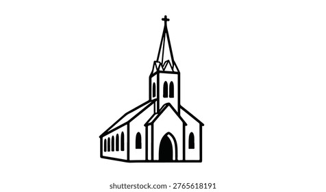 Church building with steeple religious architecture