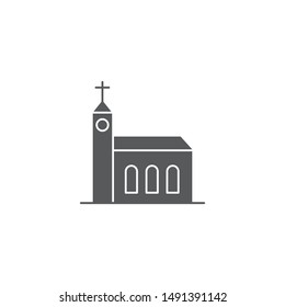 Church building vector icon symbol Christian isolated on white background