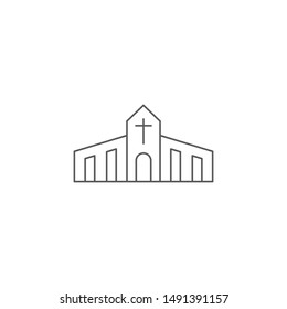 Church building vector icon symbol Christian isolated on white background