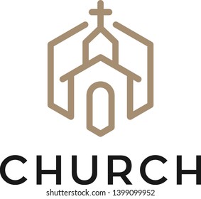 Church Building Vector Logo Design Stock Vector (Royalty Free ...