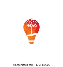 Church bulb shape concept logo. Christian church cross praying tree logo. Christian Sword Church Cross logo design