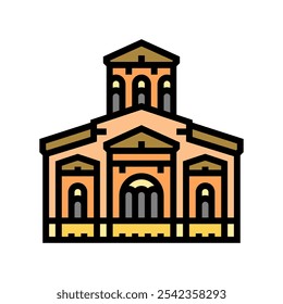 igreja byzantine cor ícone vetor. igreja byzantine sinal. símbolo isolado ilustração