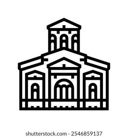 igreja byzantine linha ícone vetor. igreja sinal de byzantine. isolado contorno símbolo ilustração preta