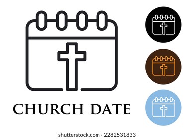 Church calendar icon vector design with cross