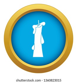 Church candle icon blue vector isolated on white background for any design