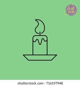 Church candle line icon