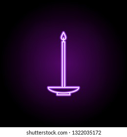 church candle outline icon. Elements of religion in neon style icons. Simple icon for websites, web design, mobile app, info graphics