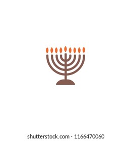 Church candle vector flat icon