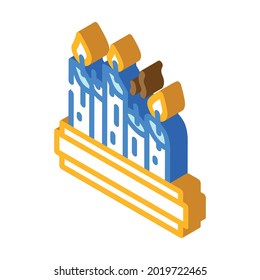church candles isometric icon vector. church candles sign. isolated symbol illustration