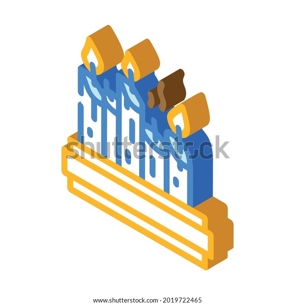 church candles isometric icon vector. church\
candles sign. isolated symbol\
illustration