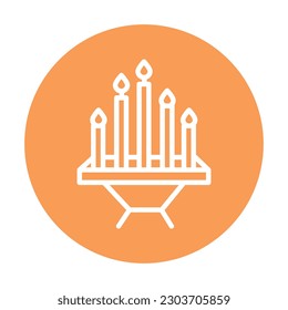 Church candles line color icon. Isolated vector element. Outline pictogram for web page, mobile app, promo