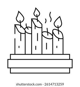church candles line icon vector. church candles sign. isolated contour symbol black illustration