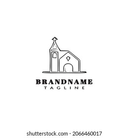 church cartoon logo icon design template black modern isolated illustration