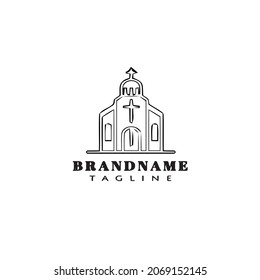 church cartoon logo icon design template modern isolated vector illustration
