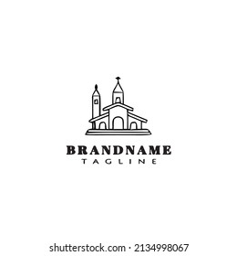 church cartoon logo icon design template black modern isolated vector