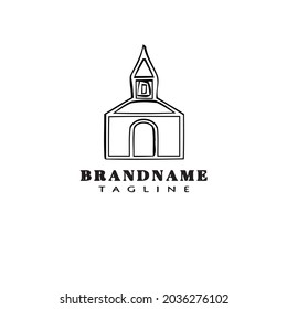 church cartoon logo template icon modern vector illustration