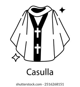 Um ícone de casula de igreja em estilo doodle 