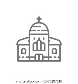 Church, cathedral line icon. Isolated on white background