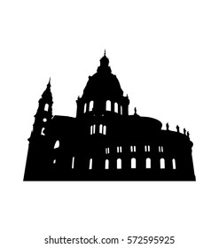 Church cathedral vector silhouette