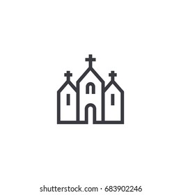 church, catholic temple icon