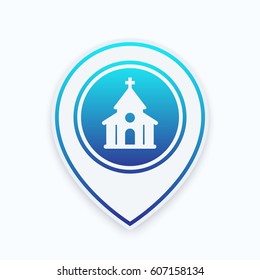 church, catholic temple icon on mark