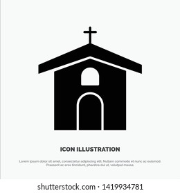 Church, Celebration, Christian, Cross, Easter solid Glyph Icon vector
