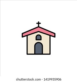 Church, Celebration, Christian, Cross, Easter Business Logo Template. Flat Color