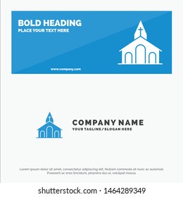 Church, Celebration, Christian, Cross, Easter SOlid Icon Website Banner and Business Logo Template. Vector Icon Template background