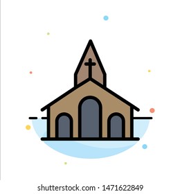 Church, Celebration, Christian, Cross, Easter Abstract Flat Color Icon Template