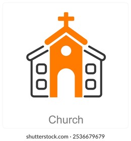 Church and celebration icon concept