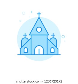 Church, Chapel Flat Vector Icon.