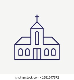 Church Chapel Outline Vector Icon