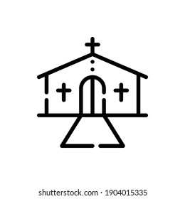 Church, Chapel, Temple Icon Logo Illustration Vector Isolated. Christ and Easter Icon-Set. Suitable for Web Design, Logo, App, and UI. Editable Stroke and Pixel Perfect. EPS 10.
