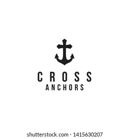 Church / Christian / Cross with Anchor logo design inspiration