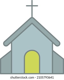 Church Christian Filled Outline Icon Vector