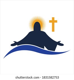 church christian line art logo design,Christian symbols.
