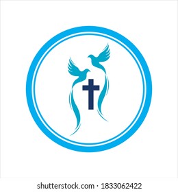 Church Christian Logo Symbols Illustration Design Stock Vector (Royalty ...