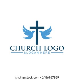 church christian logo vector icon design template. Christian symbols.