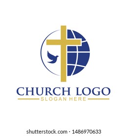 church christian logo vector icon design template. Christian symbols.