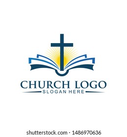 church christian logo vector icon design template. Christian symbols.