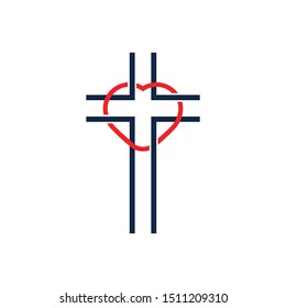church christian logo vector icon design template. Christian symbols.