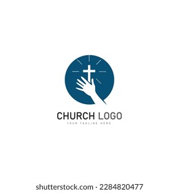 church christian logo vector icon design template. Christian symbols.