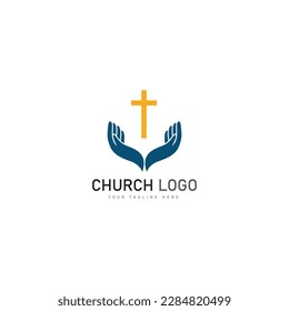 church christian logo vector icon design template. Christian symbols.